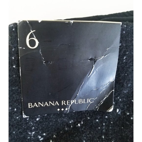 Banana Republic Womens Flecked Wool Blend Straigth Skirt Black NWT 6 - Picture 7 of 9